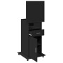 Atril con ruedas y cajón madera ingeniería negro 55x55x107 cm de , Escritorios - Ref: Foro24-848025, Precio: 152,51 €, Descue...