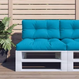 Cojín para sofá de palets de tela azul claro 80x40x12 cm de , Cojines para sillas y sofás - Ref: Foro24-360605, Precio: 24,59...