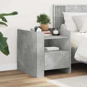 Mesita de noche madera de ingeniería gris hormigón 45x50x50 cm de , Mesitas de noche - Ref: Foro24-848279, Precio: 54,28 €, D...