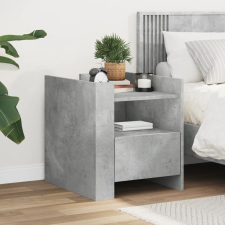 Mesita de noche madera de ingeniería gris hormigón 45x50x50 cm de , Mesitas de noche - Ref: Foro24-848279, Precio: 55,02 €, D...