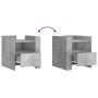 Mesita de noche madera de ingeniería gris hormigón 45x50x50 cm de , Mesitas de noche - Ref: Foro24-848279, Precio: 55,02 €, D...