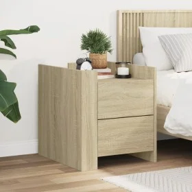 Mesita de noche madera de ingeniería roble Sonoma 45x50x50 cm de , Mesitas de noche - Ref: Foro24-848285, Precio: 55,30 €, De...