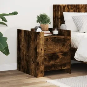 Mesita de noche madera de ingeniería roble ahumado 45x50x50 cm de , Mesitas de noche - Ref: Foro24-848287, Precio: 55,78 €, D...