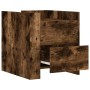 Mesita de noche madera de ingeniería roble ahumado 45x50x50 cm de , Mesitas de noche - Ref: Foro24-848287, Precio: 56,47 €, D...