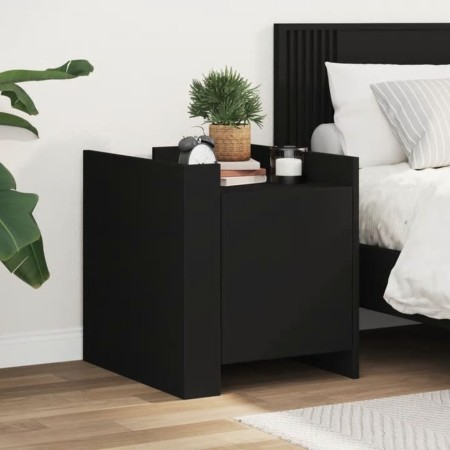 Mesita de noche madera de ingeniería negro 45x50x50 cm de , Mesitas de noche - Ref: Foro24-848298, Precio: 52,67 €, Descuento: %