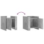 Mesita de noche madera de ingeniería gris hormigón 45x50x50 cm de , Mesitas de noche - Ref: Foro24-848300, Precio: 45,65 €, D...