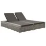 Tumbona doble de ratán sintético gris de vidaXL, Camas para exteriores - Ref: Foro24-312155, Precio: 355,58 €, Descuento: %