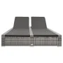 Tumbona doble de ratán sintético gris de vidaXL, Camas para exteriores - Ref: Foro24-312155, Precio: 355,58 €, Descuento: %