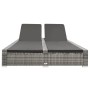 Tumbona doble de ratán sintético gris de vidaXL, Camas para exteriores - Ref: Foro24-312155, Precio: 360,20 €, Descuento: %