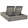 Tumbona doble de ratán sintético gris de vidaXL, Camas para exteriores - Ref: Foro24-312155, Precio: 360,20 €, Descuento: %