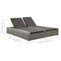 Tumbona doble de ratán sintético gris de vidaXL, Camas para exteriores - Ref: Foro24-312155, Precio: 360,20 €, Descuento: %