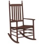 Silla mecedora con mesa plegable madera maciza de álamo marrón de , Mecedoras - Ref: Foro24-3281256, Precio: 168,18 €, Descue...