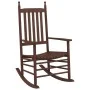 Silla mecedora con mesa plegable madera maciza de álamo marrón de , Mecedoras - Ref: Foro24-3281256, Precio: 165,66 €, Descue...