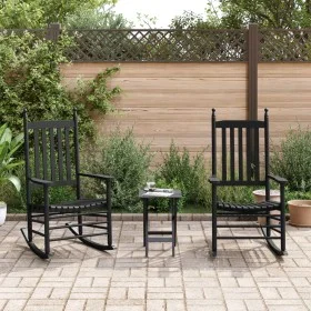Mecedoras con asiento curvo 2 uds madera álamo maciza negro de , Mecedoras - Ref: Foro24-3281586, Precio: 198,78 €, Descuento: %
