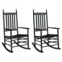 Mecedoras con asiento curvo 2 uds madera álamo maciza negro de , Mecedoras - Ref: Foro24-3281586, Precio: 198,78 €, Descuento: %