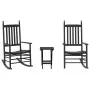 Sillas mecedoras 2 uds mesa plegable madera maciza álamo negro de , Mecedoras - Ref: Foro24-3281590, Precio: 225,21 €, Descue...