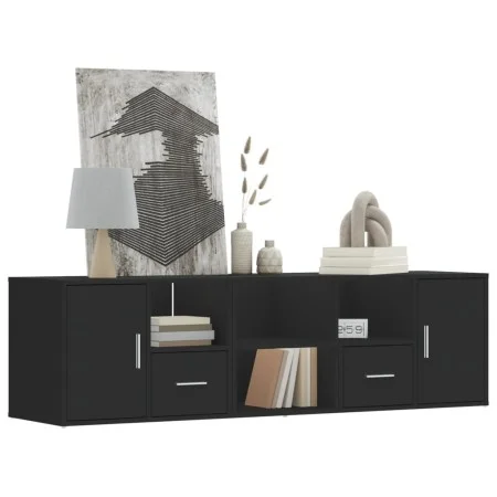 Mueble de esquina madera de ingeniería negro 160x40x45 cm de , Armarios y almacenamiento - Ref: Foro24-3307820, Precio: 115,6...