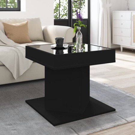 Mesa de centro con luz LED madera ingeniería negra 50x50x45 cm de , Mesas de centro - Ref: Foro24-847561, Precio: 97,65 €, De...
