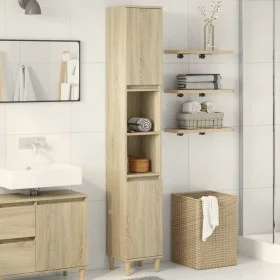 Armario de baño madera contrachapada roble Sonoma 30x30x190 cm by , bathroom vanities - Ref: Foro24-849657, Price: 76,86 €, D...