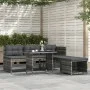 Juego de comedor de jardín 4 piezas con cojines ratán PE gris de vidaXL, Conjuntos de jardín - Ref: Foro24-311914, Precio: 28...