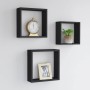 Estantes cubo de pared 3 unidades MDF negro en Estanterías | Comprar online en Foru.es