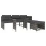 Juego de comedor de jardín 4 piezas con cojines ratán PE gris de vidaXL, Conjuntos de jardín - Ref: Foro24-311914, Precio: 28...