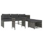 Juego de comedor de jardín 4 piezas con cojines ratán PE gris de vidaXL, Conjuntos de jardín - Ref: Foro24-311914, Precio: 28...