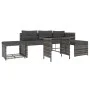 Juego de comedor de jardín 4 piezas con cojines ratán PE gris de vidaXL, Conjuntos de jardín - Ref: Foro24-311914, Precio: 28...