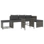 Juego de comedor de jardín 4 piezas con cojines ratán PE gris de vidaXL, Conjuntos de jardín - Ref: Foro24-311914, Precio: 28...