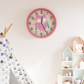 Reloj de pared poliestireno y cristal rosa Ø25,5 cm de , Relojes de pared - Ref: Foro24-4008399, Precio: 12,10 €, Descuento: %