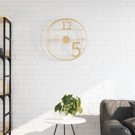 Reloj de pared de hierro dorado Ø50 cm de , Relojes de pared - Ref: Foro24-4008402, Precio: 37,01 €, Descuento: %