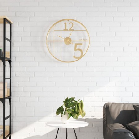 Reloj de pared de hierro dorado Ø50 cm de , Relojes de pared - Ref: Foro24-4008402, Precio: 37,01 €, Descuento: %