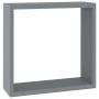 Estantes cubo de pared 3 unidades MDF gris en Estanterías | Comprar online en Foru.es