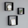 Estantes cubo de pared 3 unidades MDF negro en Estanterías | Comprar online en Foru.es