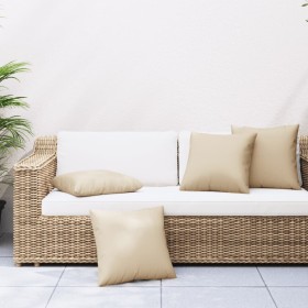 Cojines de sofá 4 unidades tela beige 60x60 cm de , Cojines para sillas y sofás - Ref: Foro24-360406, Precio: 56,58 €, Descue...