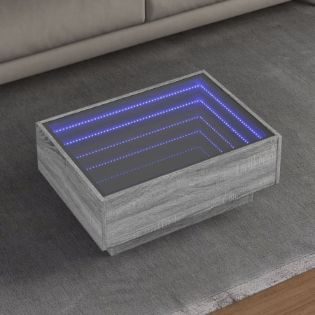 Mesa de centro y LED madera ingeniería gris Sonoma 70x50x30 cm de , Mesas de centro - Ref: Foro24-847516, Precio: 113,84 €, D...
