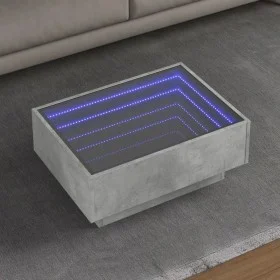 Mesa de centro y LED madera ingeniería gris hormigón 70x50x30cm de , Mesas de centro - Ref: Foro24-847514, Precio: 118,07 €, ...