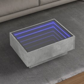 Mesa de centro y LED madera ingeniería gris hormigón 70x50x30cm de , Mesas de centro - Ref: Foro24-847514, Precio: 119,97 €, ...
