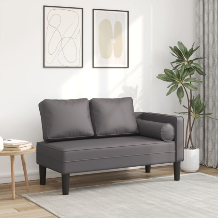 Sofá diván con cojines cuero sintético gris de , Divanes - Ref: Foro24-4007567, Precio: 155,03 €, Descuento: %