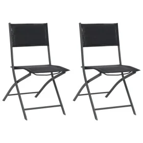 Sillas de jardín plegables 2 unidades acero y textileno de vidaXL, Sillas de jardín - Ref: Foro24-313082, Precio: 78,08 €, De...