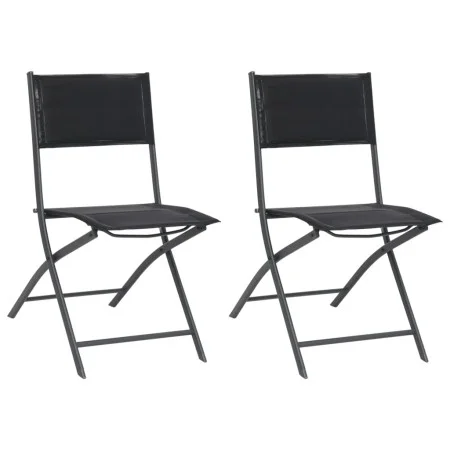 Sillas de jardín plegables 2 unidades acero y textileno de vidaXL, Sillas de jardín - Ref: Foro24-313082, Precio: 78,08 €, De...