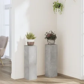 Soportes de plantas 2 uds madera gris hormigón 17x17x60 cm by , Pot stands - Ref: Foro24-852936, Price: 45,57 €, Discount: %