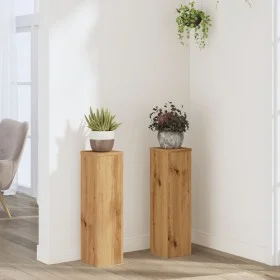 Soportes de plantas 2 uds madera roble artisian 17x17x60 cm de , Soportes para macetas - Ref: Foro24-852941, Precio: 49,48 €,...