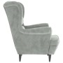 Sillón de terciopelo gris claro en Sillones | Comprar online en Foru.es