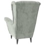 Sillón de terciopelo gris claro en Sillones | Comprar online en Foru.es