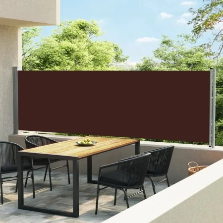 Toldo lateral retráctil para patio marrón 140x600 cm de vidaXL, Sombrillas - Ref: Foro24-313374, Precio: 87,20 €, Descuento: %