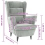 Sillón de terciopelo gris claro en Sillones | Comprar online en Foru.es