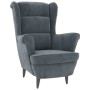 Sillón de terciopelo gris oscuro en Sillones | Comprar online en Foru.es