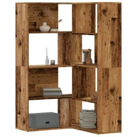 Estantería de esquina 4 niveles madera envejecida 85x85x140 cm de , Librerías y estanterías - Ref: Foro24-3307817, Precio: 17...