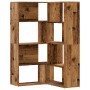 Estantería de esquina 4 niveles madera envejecida 85x85x140 cm de , Librerías y estanterías - Ref: Foro24-3307817, Precio: 17...